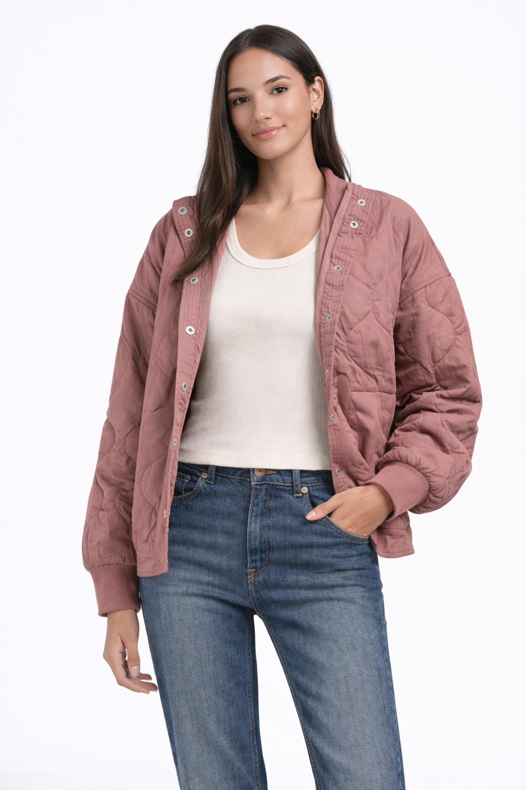 Quilted Button Jacket